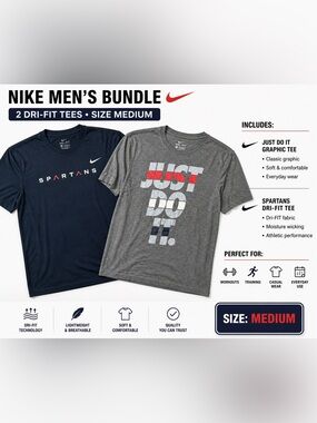 Men’s Nike size Medium tee bundle – perfect everyday/gym set 🔥